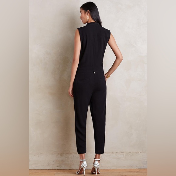 Elevenses Chanteuse Jumpsuit Black Anthropologie sz 0 - Picture 3 of 7